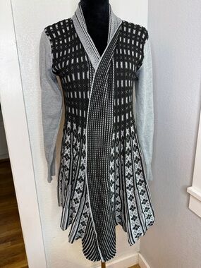 Bestow by California Blues Grey open front Cardigan Sweater XL Boho Granola Girl